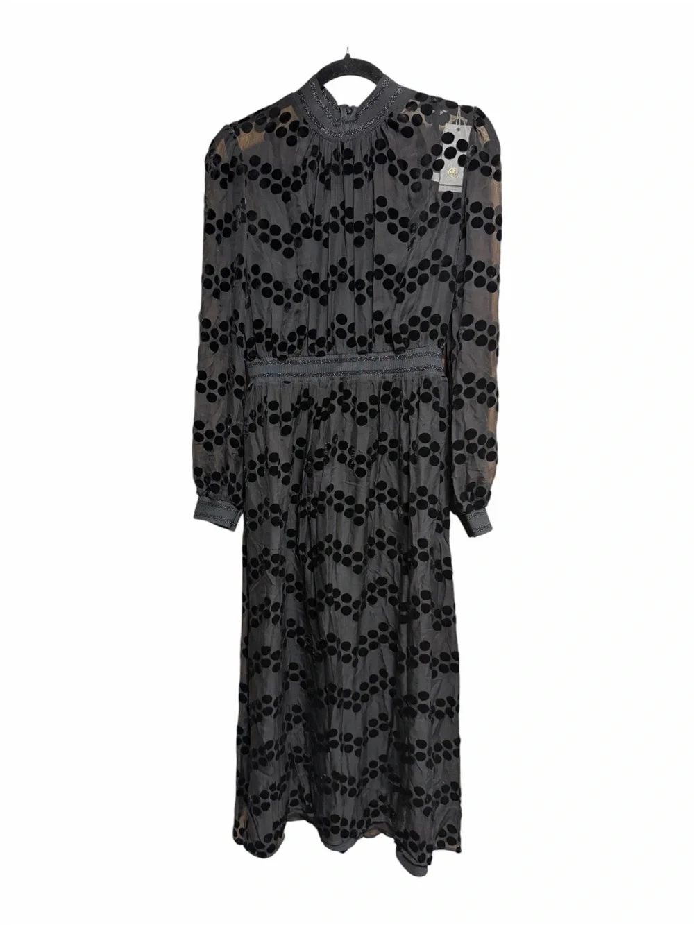 NWT Tory Burch Black Velvet Devore‎ Midi Dress SZ 4 Cocktail Part Wedding Guest